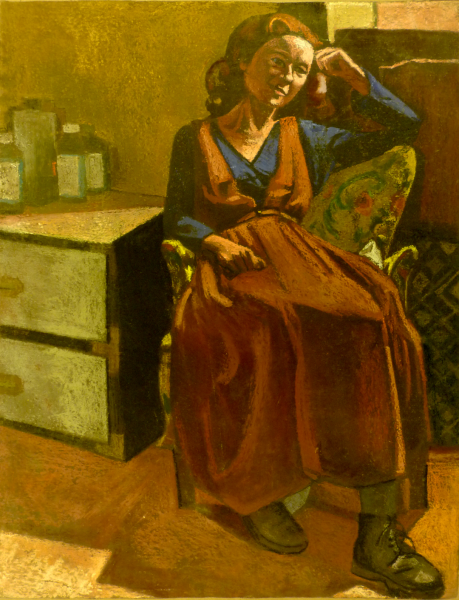 Seated Portrait of Red-Haired Woman
